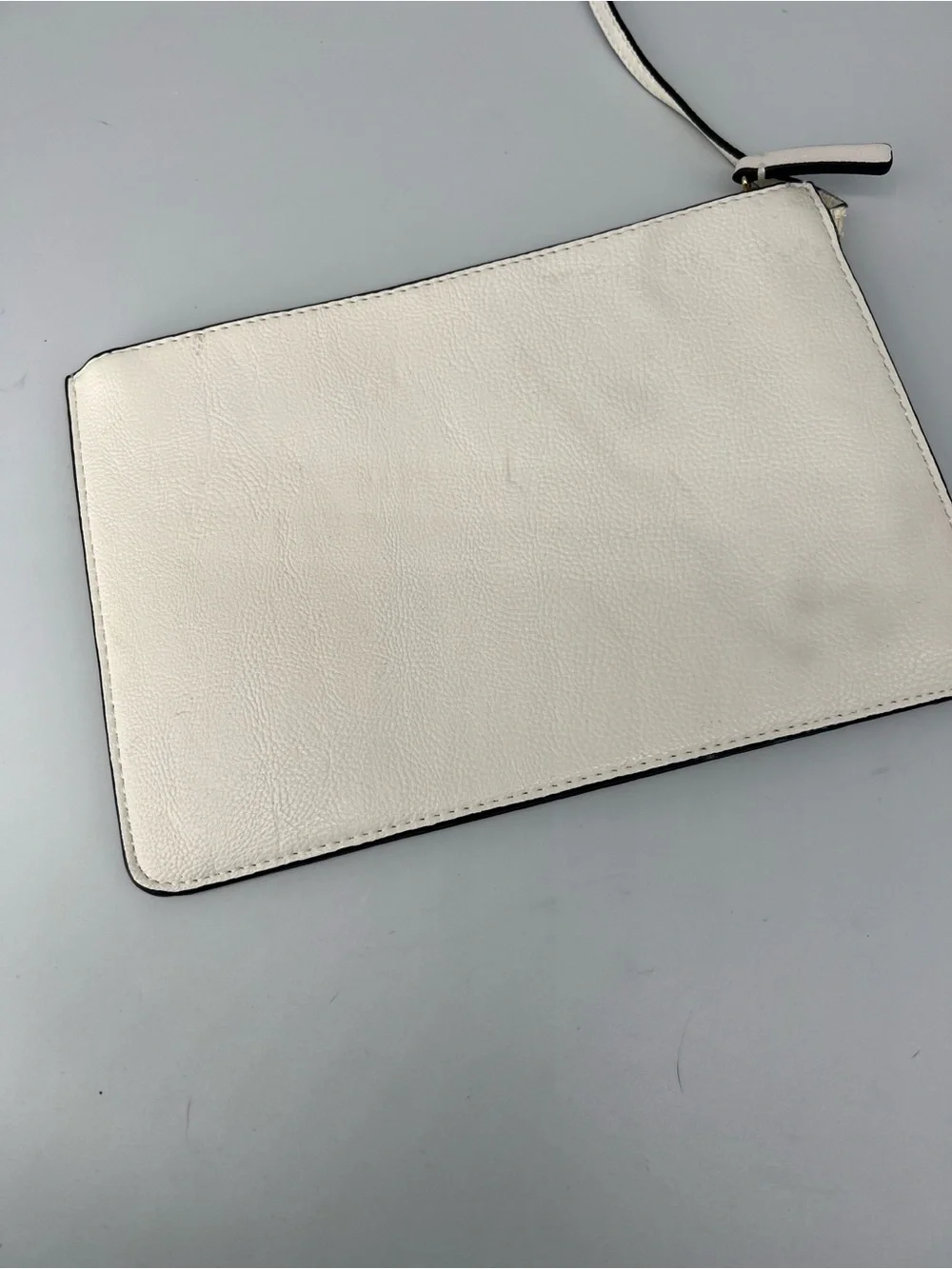 Calvin Klein Cream Zip Wristlet Clutch